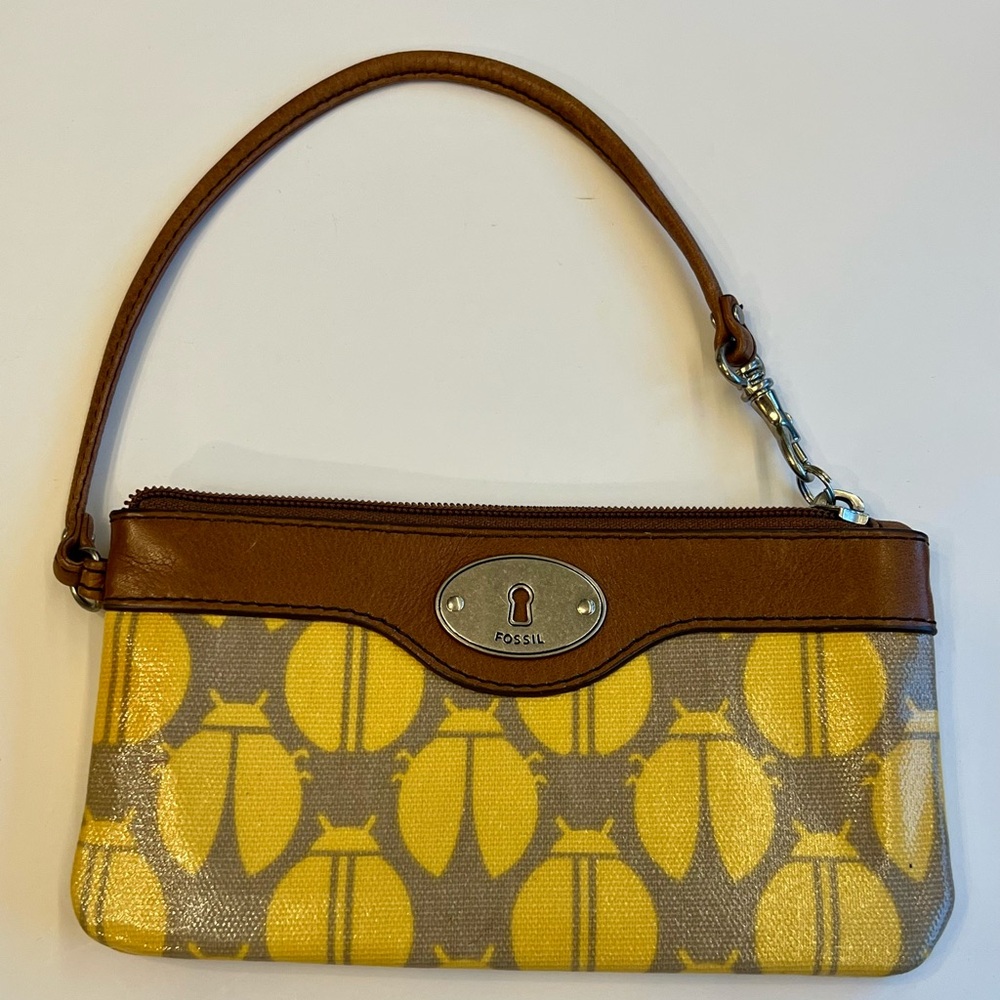 Fossil Key Per Wristlet Wallet Yellow Ladybug